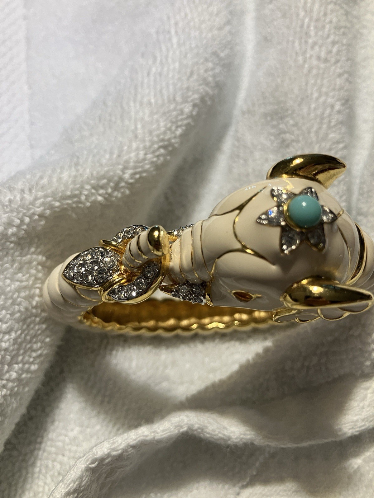 Vtg Kenneth Jay Lane KJL Faux Cabochon 3D IVORY E… - image 11