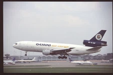 Orig 35mm airline slide Gemini Air Cargo DC-10_30F N605GC Buy 4+ save 20%