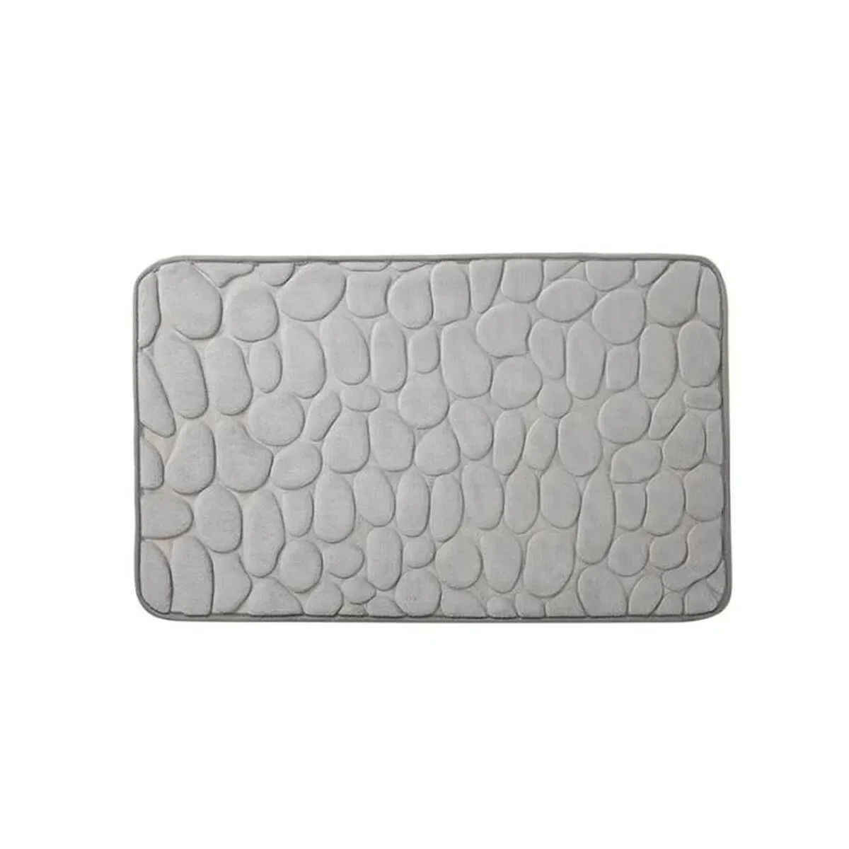 Tapis de bain antidérapant gris galet pour sol glissant
