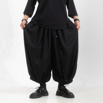 Men's Button-breasted Wide-leg Pants Japanese Yohji Yamamoto Loose