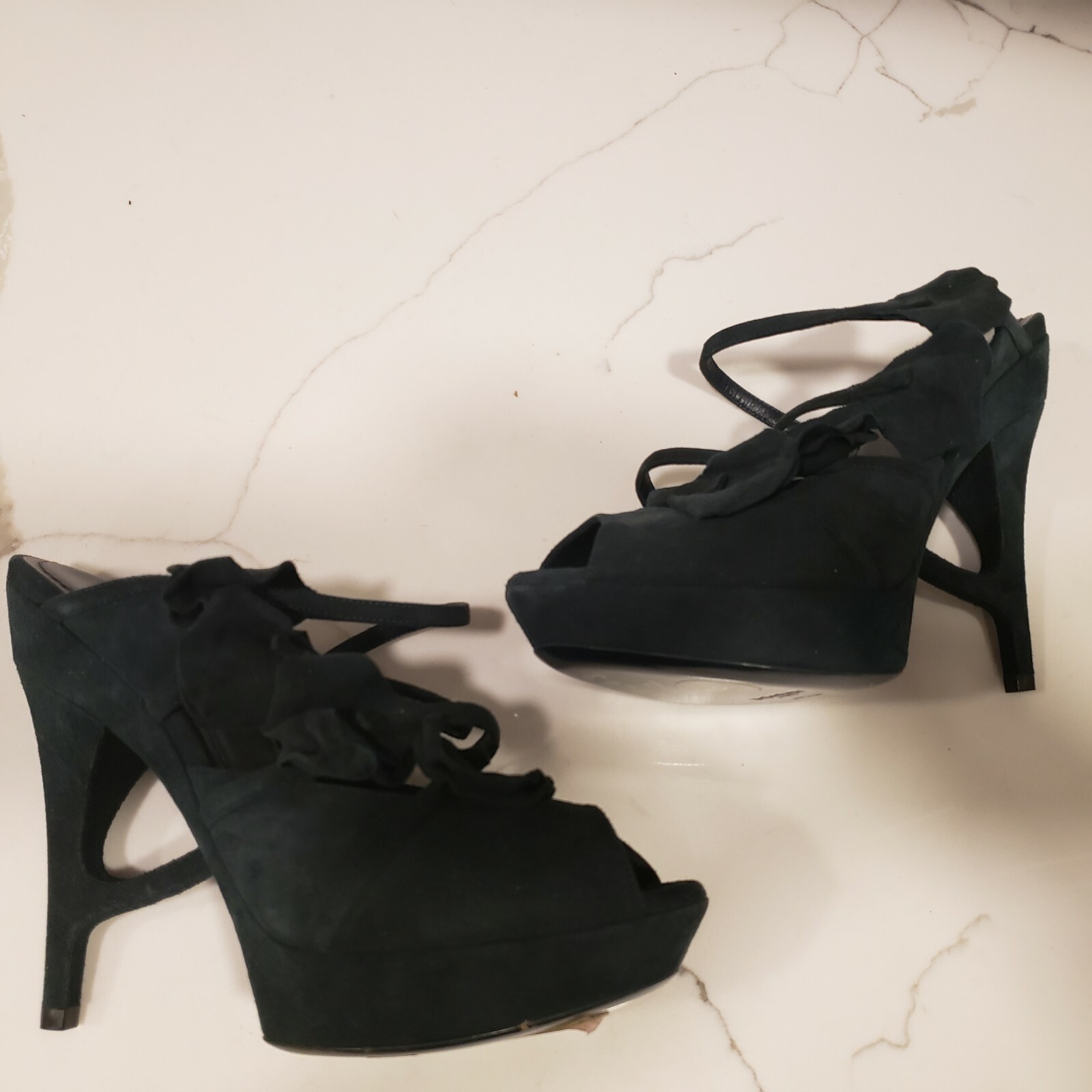 Sandali YSL Yves Saint Laurent GAIA plateau petali fiori scarpe tacchi 36 $895