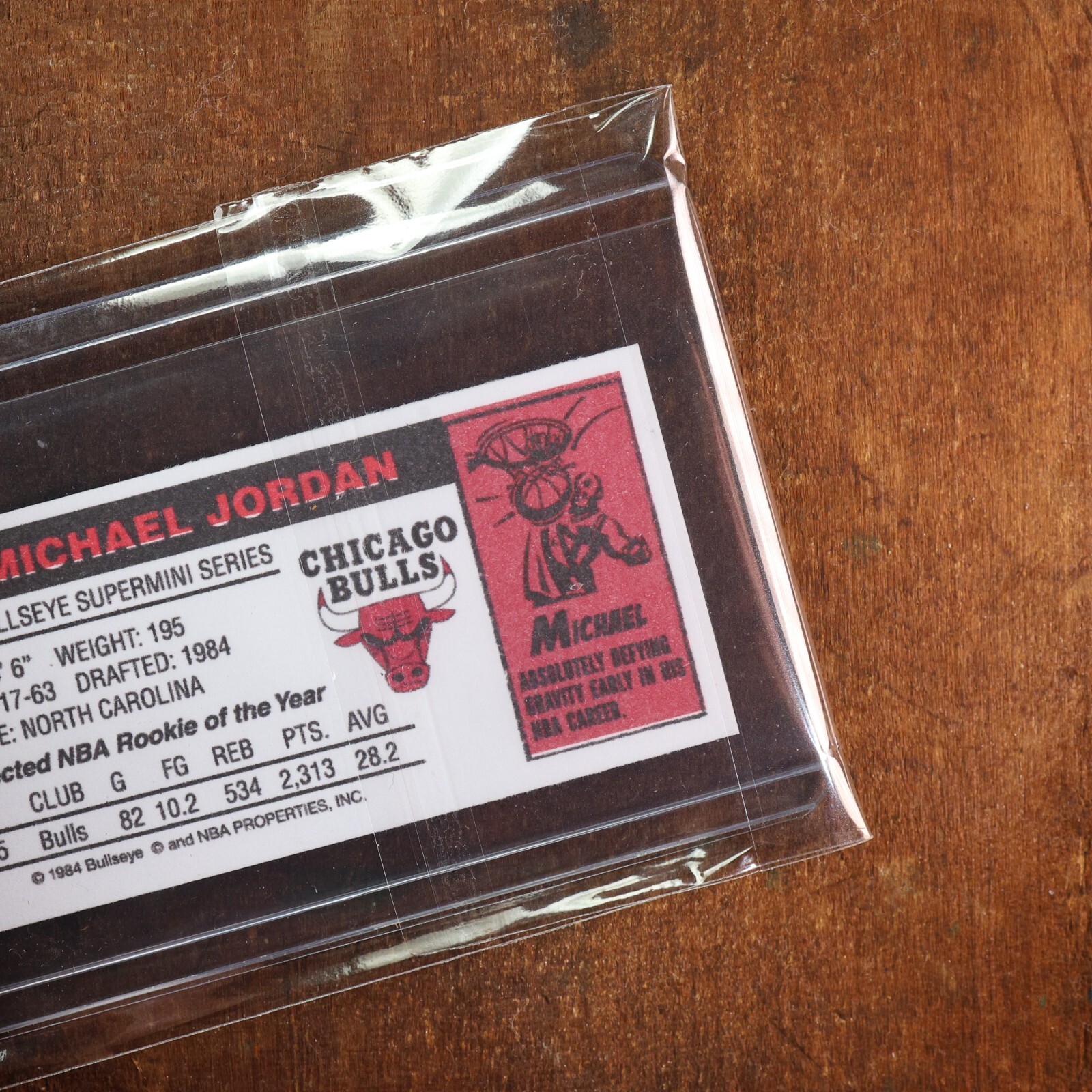1984 85 Michael Jordan Rookie RC Supermini Chicago Bulls NO 1986 Fleer GOAT 2/3 view 3