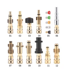 1/4'' Quick Connect Pressure Washer Gun Adapter Snow Foam Male Nozzle Fit Karche
