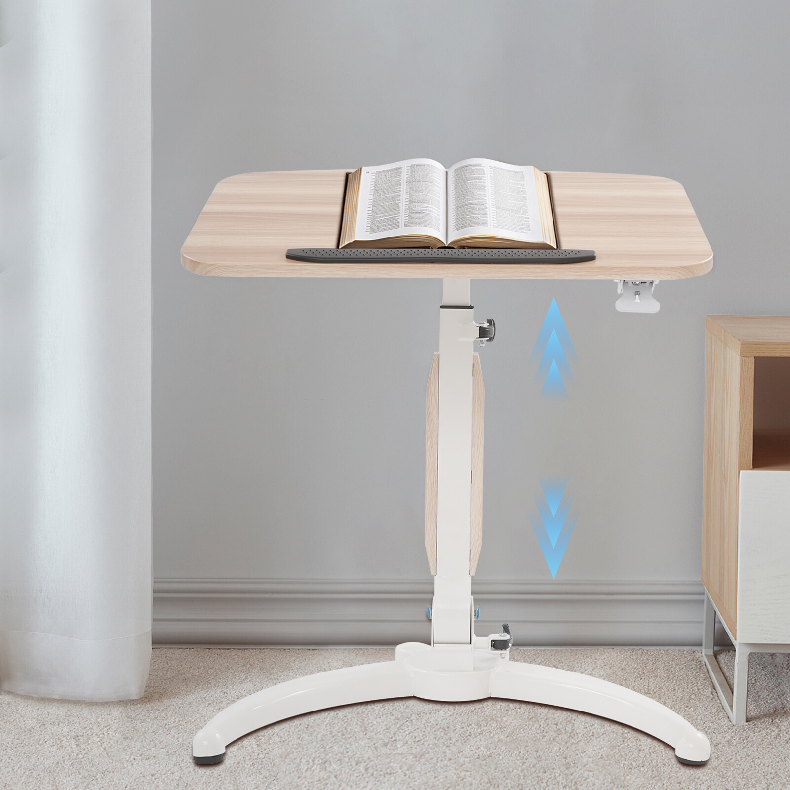 Foldable Mobile Standing Desk Mobile Rolling Laptop Table Mobile Folding Desk UK