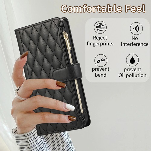 Leather Zipper Women Card Flip Wallet Phone Case Cover For iPhone 16 Pro Max 15 - Picture 23 of 77