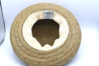Vintage 90s Liza Claiborne Woven Straw Bowler Hat Round  display picture 3