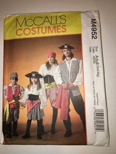 ADULT UNISEX UNCUT MCCALLS M4952 Sewing Pattern COSTUME PIRATE SIZE S M L XL