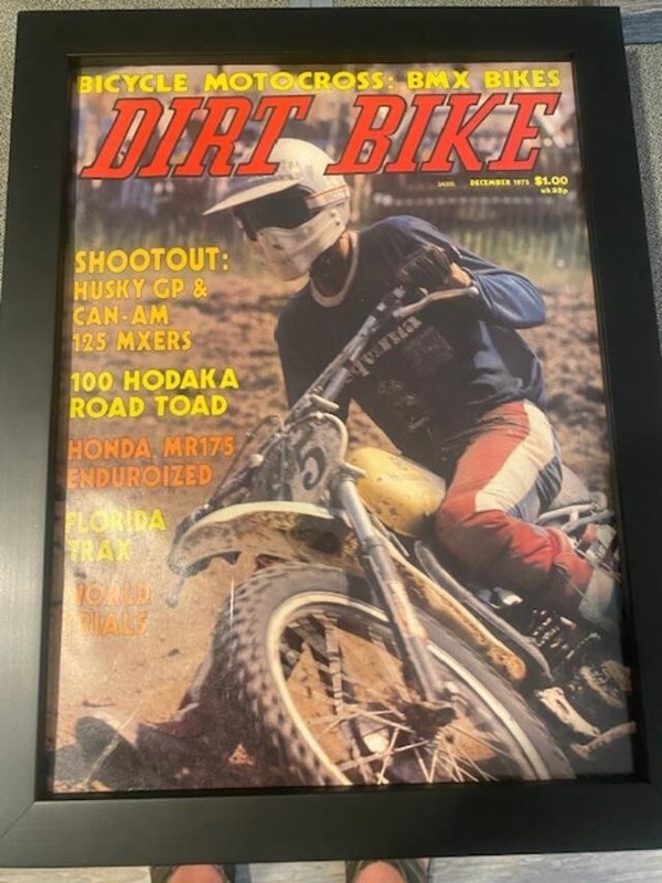 DIRT BIKE ORIGINAL MAGAZINE DECEMBER 1975 MICKEY KESSLER ON COVER, FRAMED!! EXC!