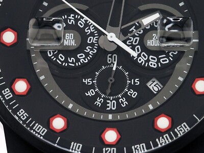 NEW INVICTA 25275 I FORCE BOMBER CHRONOGRAPH BLACK STEEL SILICONE