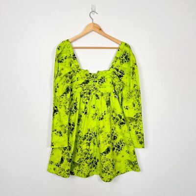 NWT GANNI Printed Cotton Mini Dress Sz 36/4 Organic Cotton