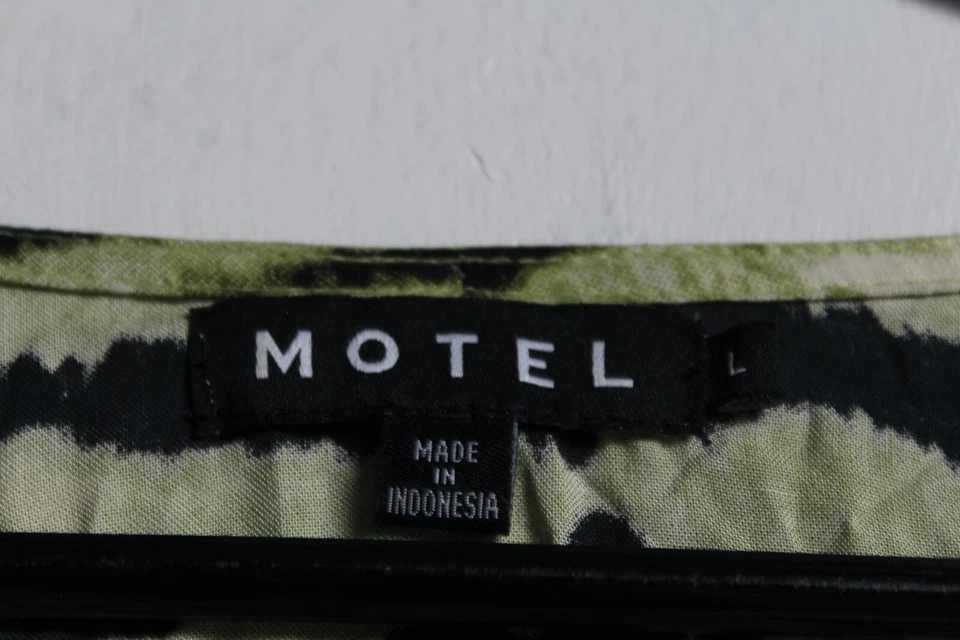 Motel Womens Animal Print Tie Dye Crop Top - Green - Size L Large (v-z10) - Image 2 of 3