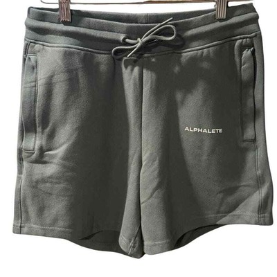 Alphalete Women's Essential Core Shorts Dark Green L large Stretch 