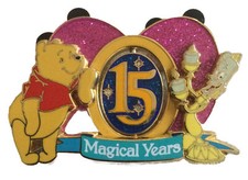 Disney Pin Winnie Pooh + Lumiere, Spinner, Limited Edition, Disneyland Paris