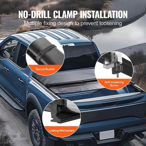 Truck Bed Cover, Roll-Up Tonneau Cover for 2009-2024 Ford F-150, 5.5 ft. Bed - Picture 5 of 8