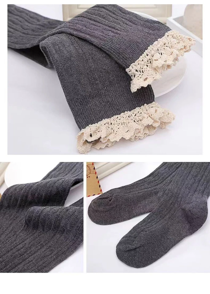 Novas meias quentes femininas femininas coxa alta acima do joelho - Imagem 4 de 4