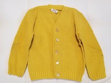 Vintage Sears Childs Kids Cardigan Sweater Mustard Yellow Size 2-3