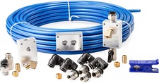 Compressed Air Line Kit Shop Piping System 100 Ft Tubing Push To Connect Fitting
