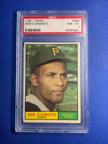 1961 TOPPS #388 ROBERTO BOB CLEMENTE HOF PSA 8