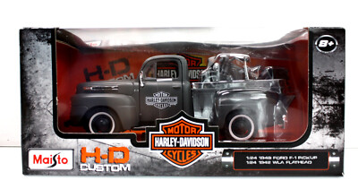 Maisto Harley-Davidson 1948 FORD F1 Truck 1942 WLA FLATHEAD