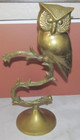 14" Brass Owl on a Branch Large Figurine Vintage 1960's Tree Stand Bird of Prey — photo 1