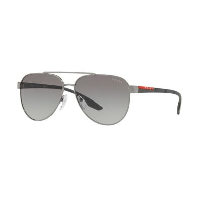 Prada Linea Rossa PS 54TS 5AV3M1 Gunmetal Metal Sunglasses Grey Gradient Lens