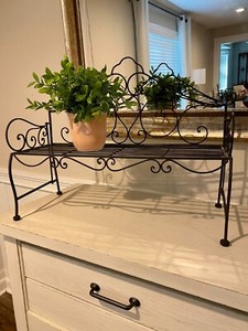 New Decorative wrought iron folding Table Top Decor bench