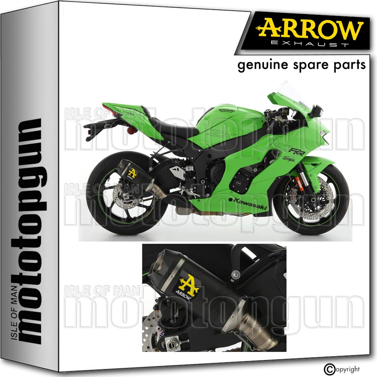 Exhaust carbon carby end cap indy-race arrow kawasaki zx-10rr zx