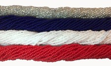 USA/4th of July Color Bundle Mix/Lot 11/0 Czech Glass Seed Beads, 4 Hanks