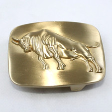 Solid Brass Bull Belt Buckles Tongue Pin Belt Buckle Fits For 1.5 INCHES Belt