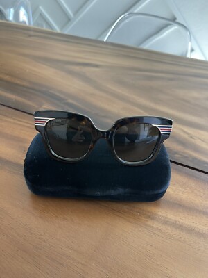Gucci Grey Brown Havana Gold Shaded Square Ladies Sunglasses GG0281S 50mm Gucci GG1338SK 002 Havana/Brown Gradient Square 54mm Women main image 4