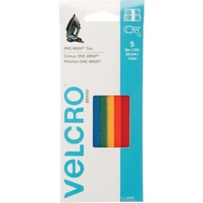 (12-5pk)-VELCRO Brand One-Wrap 1/2 In. x 8 In. Assorted Hook & Loop Tie 