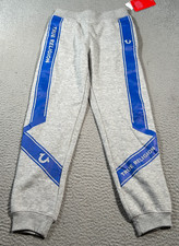 True Religion Jogger Sweatpants Boys Small 24x24 Heather Gray Graphic Athletic