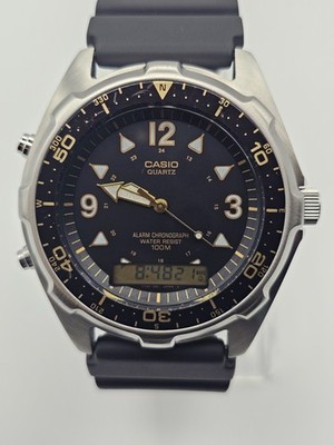 VERY Rare Dial Casio AMW-320D (1374) ''Arnie'' 45mm Black Dial (#0121)
