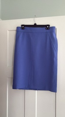 GiGi James Periwinkle Crepe Pencil Knee Length Zip Skirt Size 8