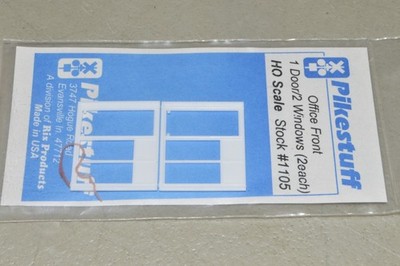 HO scale plastic Pikestuff 1105 office front (window & door) building detail (2)