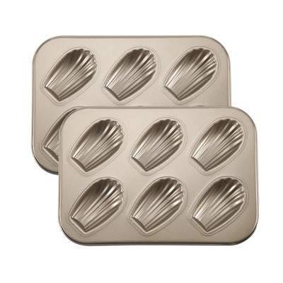 2 Stück Madeleine Form Kuchenform, Antihaftbeschichtet Robust Madeline Backformen für7472