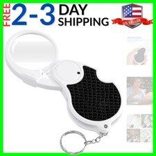 Magnifying Glass with Light, 5X Pocket Magnifier, Lightweight LED Illuminated...