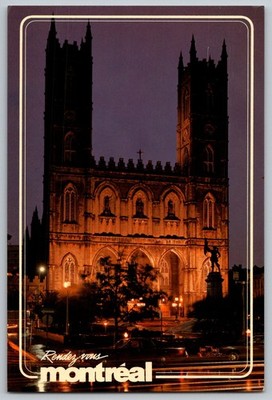 Postcard - Montreal, Quebec, Canada, La Basilique Notre-dame, La Place D'armes