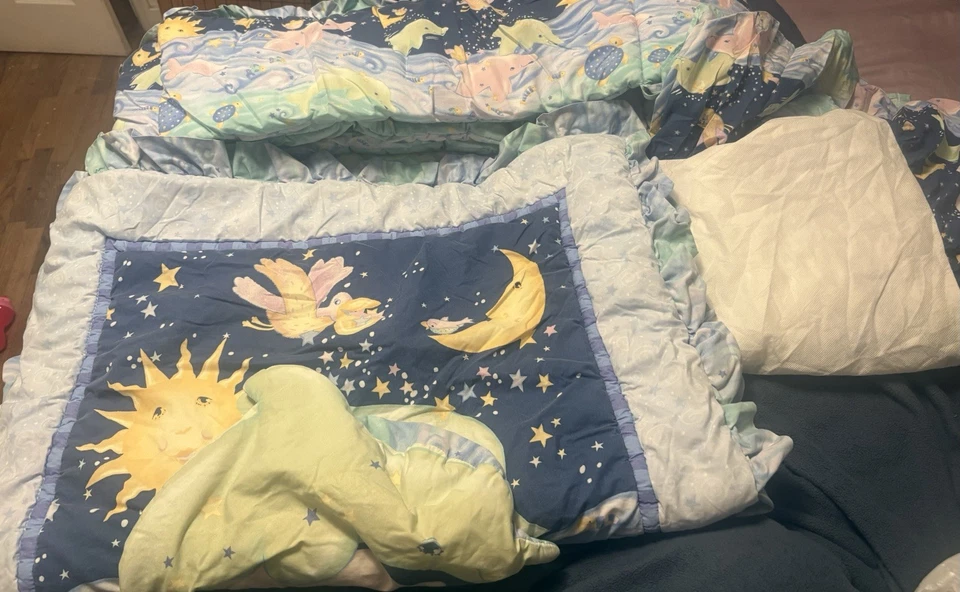 Juego de cuna edredón Kidsline Viv Eisner de colección delfines mar océano sol caprichoso Foto 2 de 4