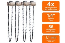 4 Chaînes adapté pour Stihl HT56 C-E | 25cm 1/4 56M 1,1mm