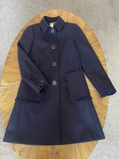 Hobbs London Navy Blue Wool Blend Button Coat Size 4