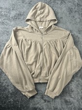 Aerie Soft Life Full Zip Hoodie Dolman Sleeves Women Size XSmall Beige Oversized