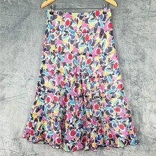 Womens Skirt 8 Petite Artsy Abstract Tiered Boho Fairy Whimsical Maxi Colorful