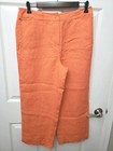 Talbots Irish Linen Size 12/25 Wide Leg Ankle Pants Trousers Orange Fully Lined  — photo 1