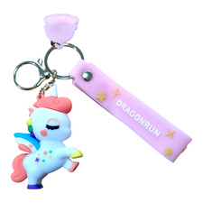 UNICORN DragonRun Keyring Keychain Bag Purse Charm Blue Key Ring Holder