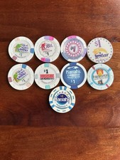 Assorted Casino Chip Lot of 9 from various US...