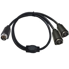 50CM S-Video 8 Pin Mini DIN Y Splitter Cable Male to 2 Female Extension Cord