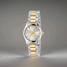 Gucci G-Timeless 27mm Silver Dial Two-Tone Ladies Watch -(YA126596)