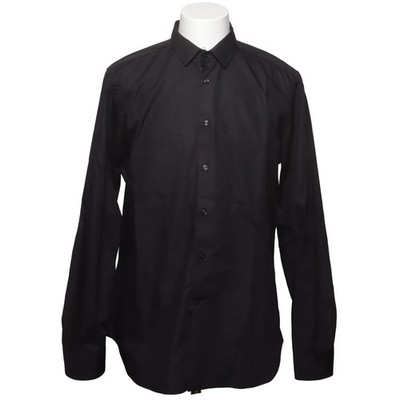Collection Corneliani, Hemd, Größe: 42, Schwarz, Baumwolle, Einfarbig #fsK