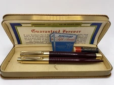 EVERSHARP 5th Avenue 14K Solid Gold Fountain Pen Set + Box, Paper & Card C :1945